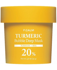 Бульбашкова маска для зняття подразнення та заспокоєння шкіри P.CALM Turmeric Bubble Deep Mask