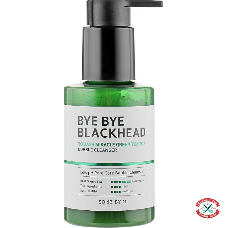 Маска-пінка від чорних цяток BYE BYE BLACKHEAD 30 DAYS MILACLE GREEN TEA TOX BUBBLE CLEANSER