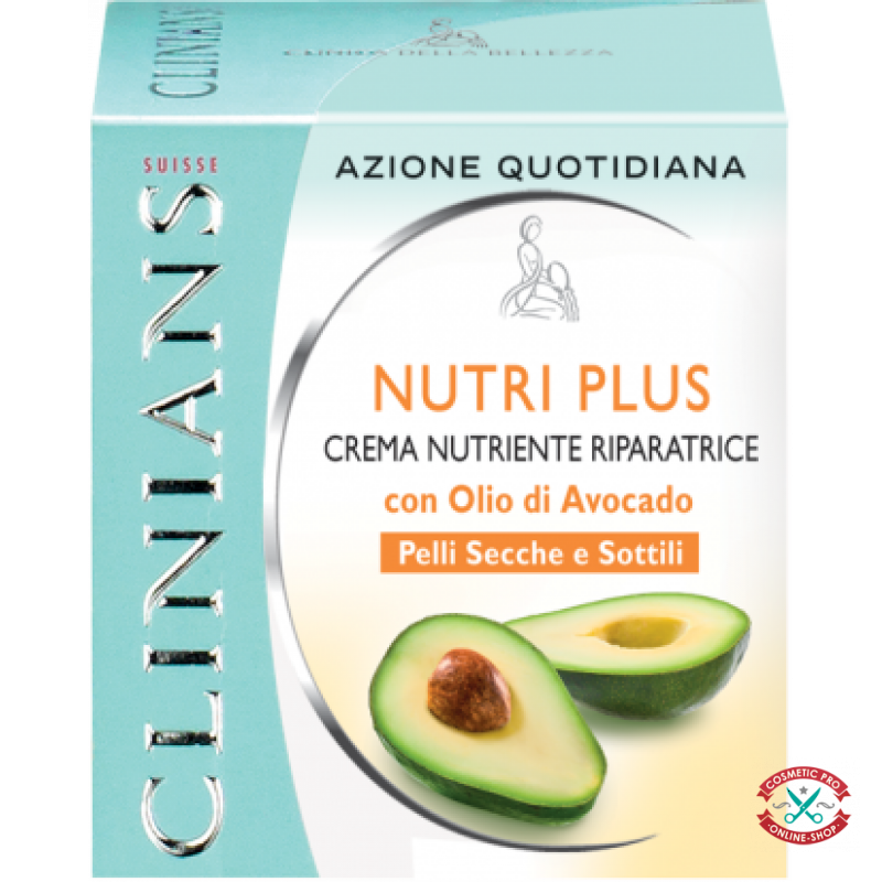 Поживний відновлюючий крем з маслом авокадо для сухої та тонкої шкіри- CLINIANS NUTRI PLUS